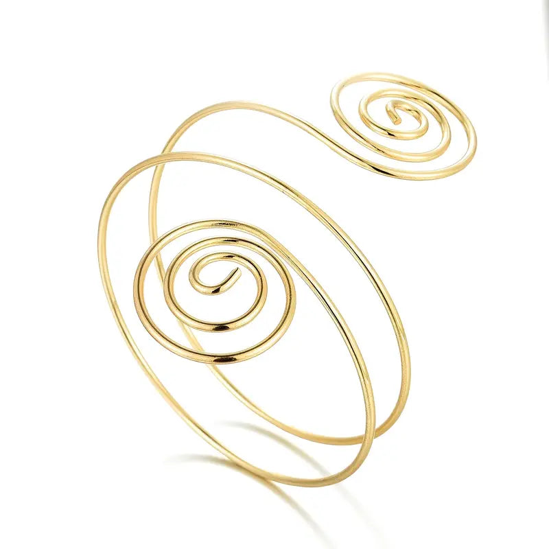 Alloy Spiral Armband Swirl Upper Arm Cuff Armlet Bangle