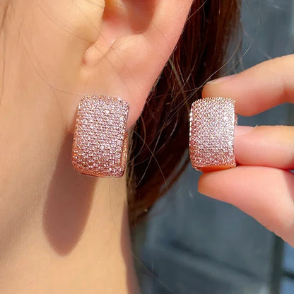Diamond Huggie Hoop Earrings