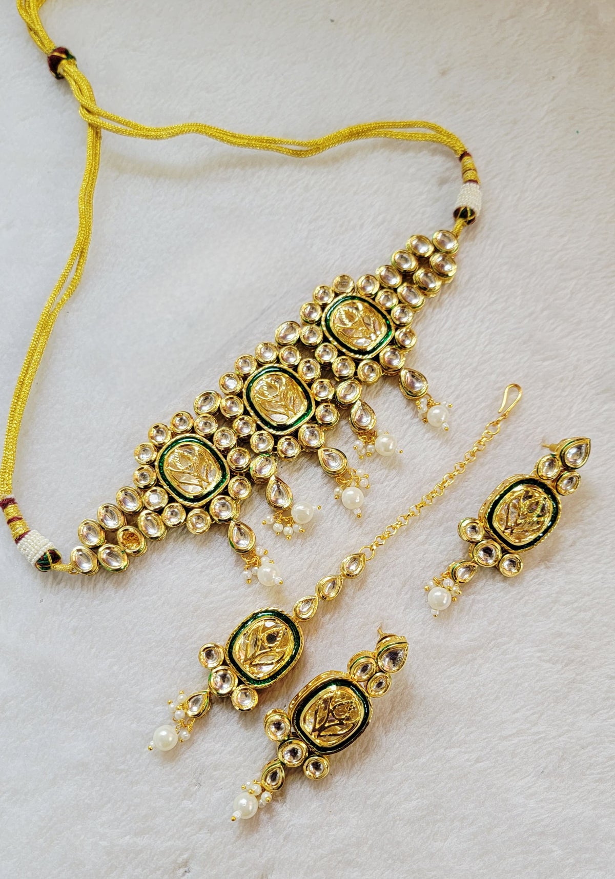 Green Kundan Choker Set