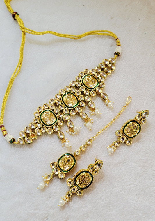 Green Kundan Choker Set