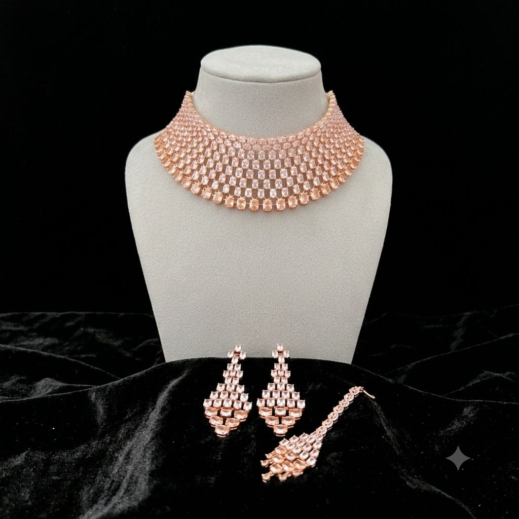 Kinza Rose Gold Choker Set