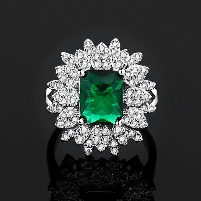 4PCS Green CZ Luxury African Jewelry Set