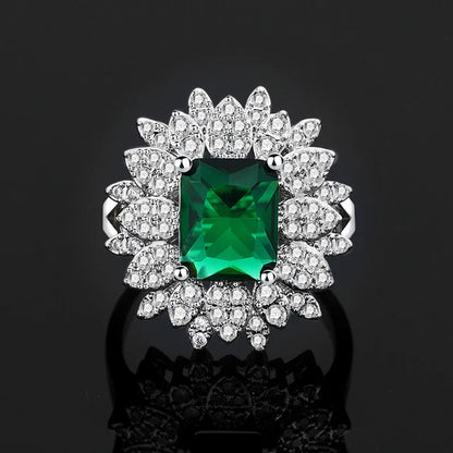 4PCS Green CZ Luxury African Jewelry Set