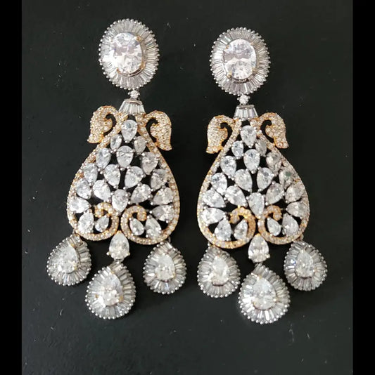 Diamond Polki Chandelier Drop Earrings