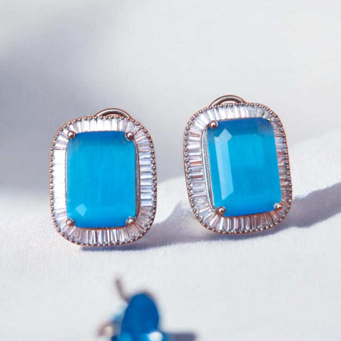 High Quality Rectangle Zircon Stud