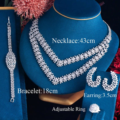 Aaira White Baguette Crystal Necklace Set