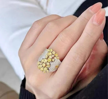 Cocktail Citrine Sparklers Ring