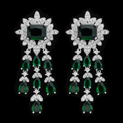 4PCS Green CZ Luxury African Jewelry Set