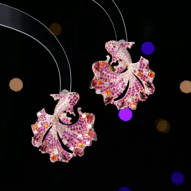 Crystal Betta Fish Earrings