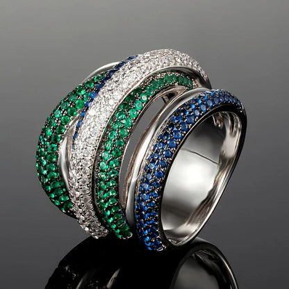 Crossover Ring and Earring Set