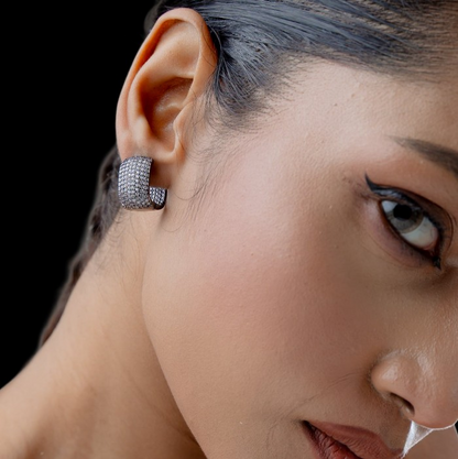 Diamond Huggie Hoop Earrings
