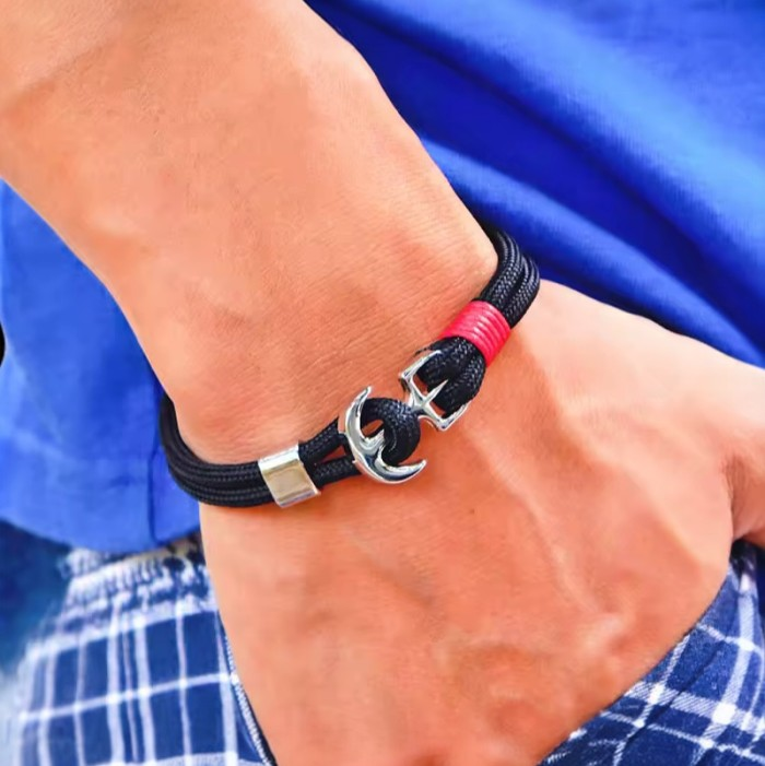 Unisex Milan Cord Nylon Boat Anchor Bangle