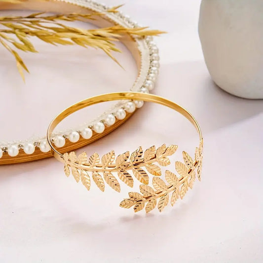 Gold Fern Leaf Open Cuff