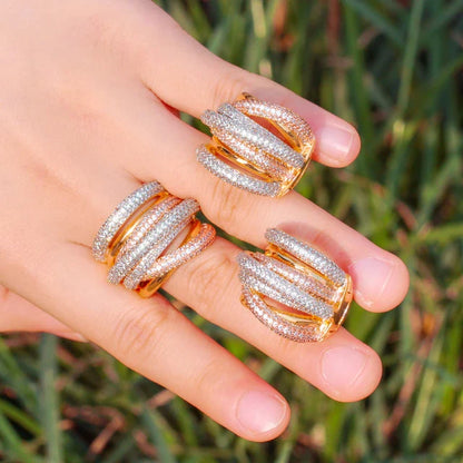 Crossover Ring and Earring Set