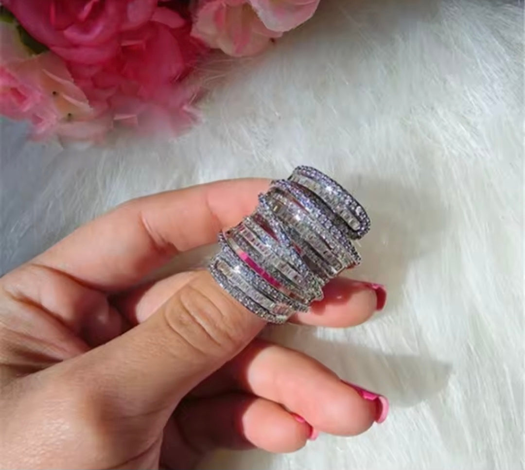 Baguette CZ Wrap Ring