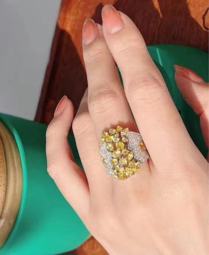 Cocktail Citrine Sparklers Ring