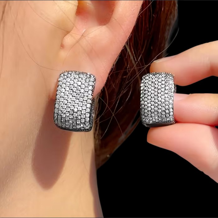 Diamond Huggie Hoop Earrings