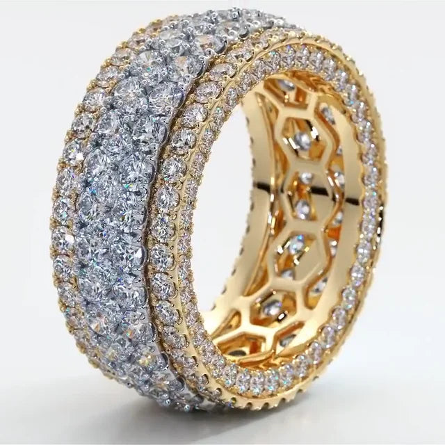 Honeycomb Diamond Spinner Ring