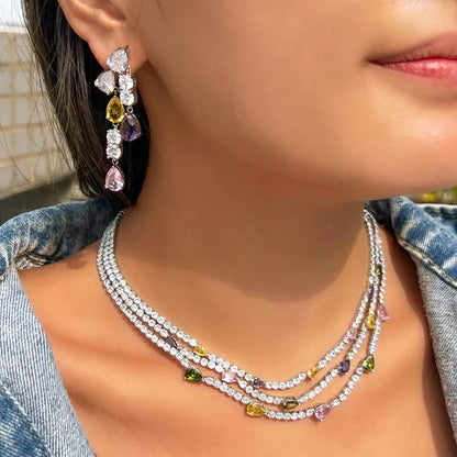 Aaira Multi-Color Crystal Necklace Set