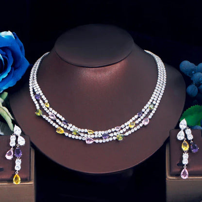 Aaira Multi-Color Crystal Necklace Set