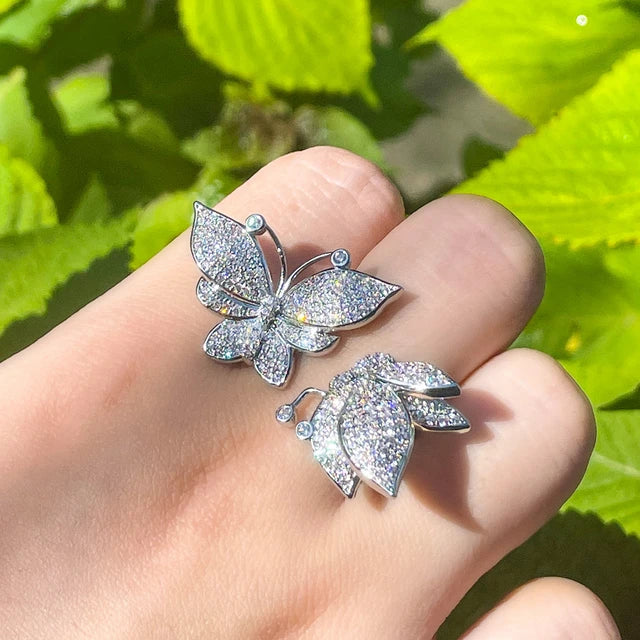 Double Butterfly Adjustable Ring