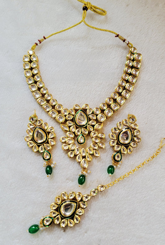 Green Kundan Necklace Set