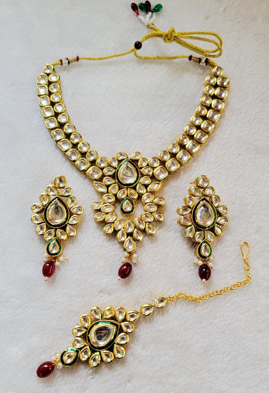 Green Kundan Necklace Set
