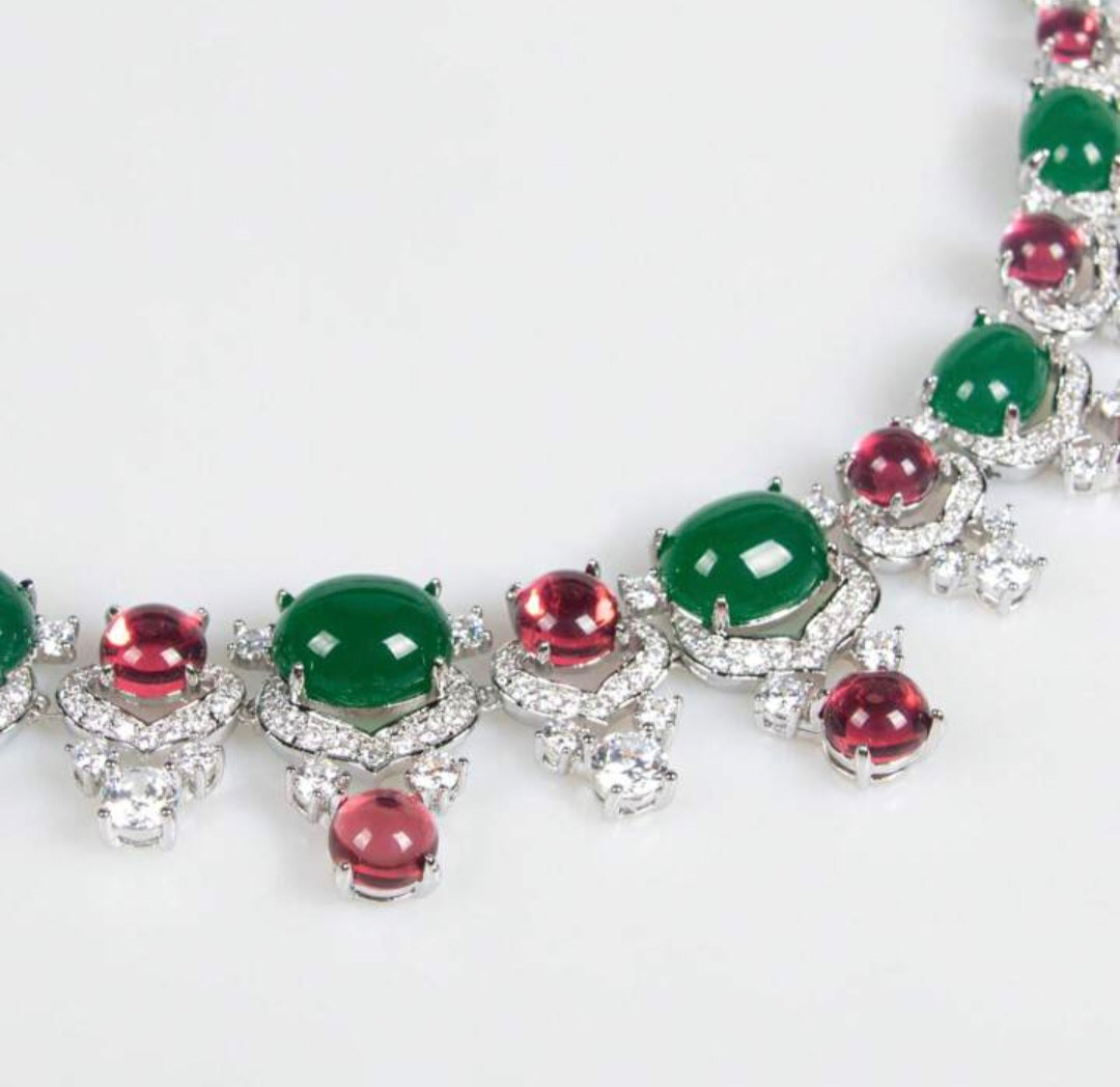 Ruby, Emerald & Diamond Jewelry Set