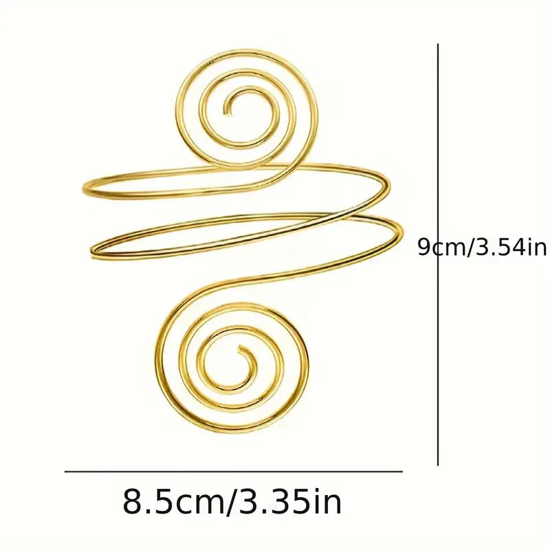 Alloy Spiral Armband Swirl Upper Arm Cuff Armlet Bangle