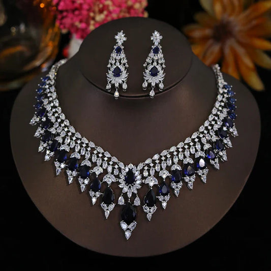 Red Teardrop Stones Jewellery Set
