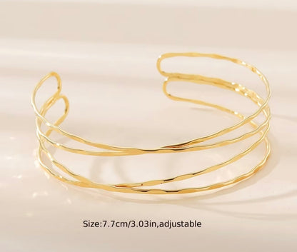 Hammered Gold Upper Arm Cuff