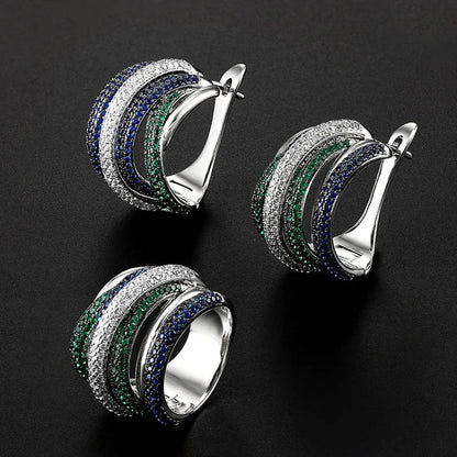 Crossover Ring and Earring Set