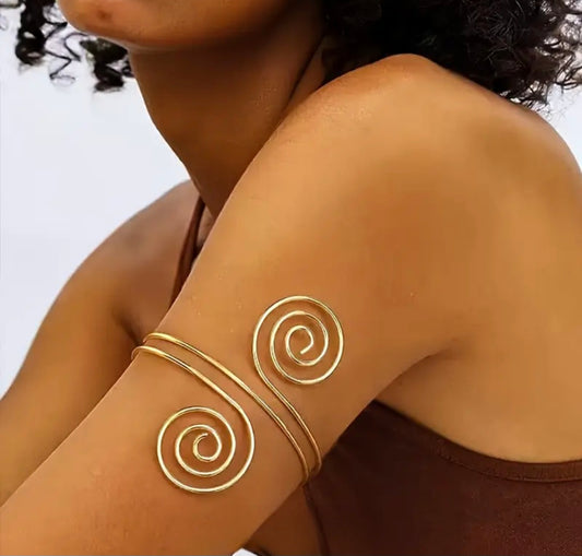 Alloy Spiral Armband Swirl Upper Arm Cuff Armlet Bangle